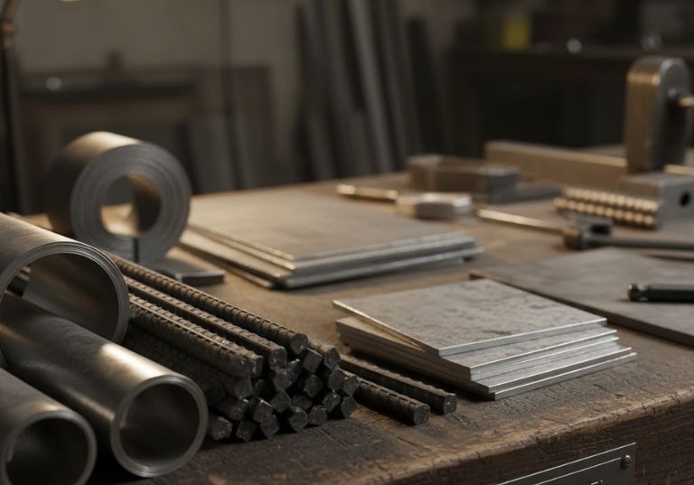 pieces of steel on table