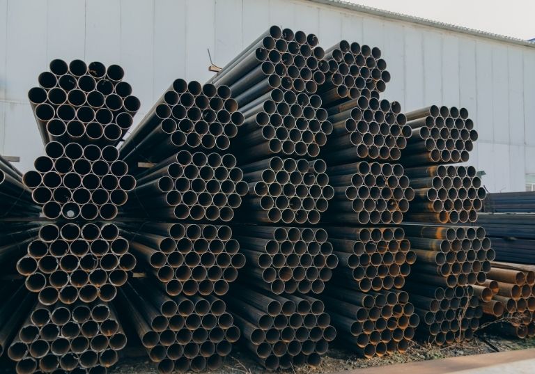 pieces of steel rods stacked on top of one another