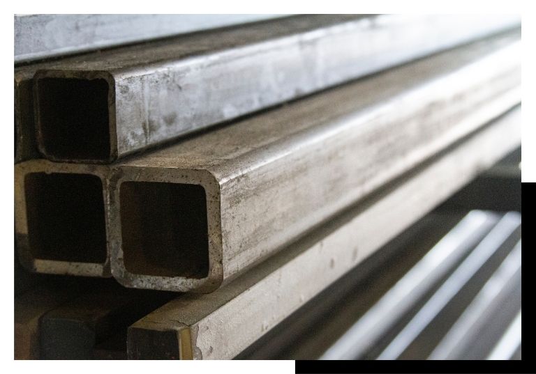 long pieces of steel stacked on top of each other