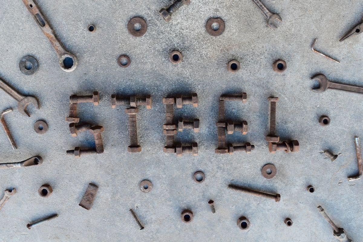 Steel sign.