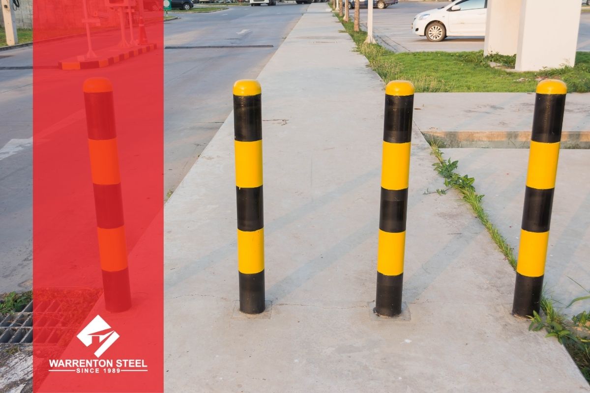 Public walkway barriers.