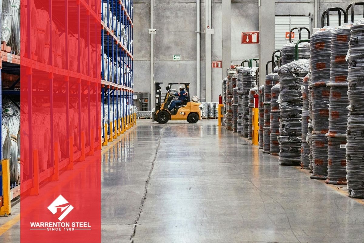 Warehouse full of stock.